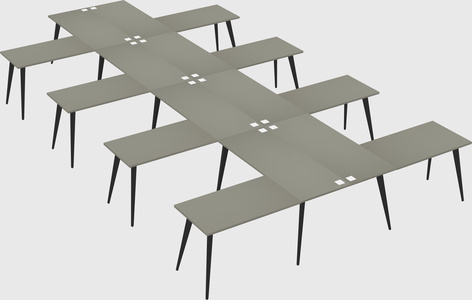 Shared l-shaped office desk system