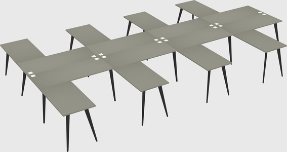 Shared l-shaped office desk system