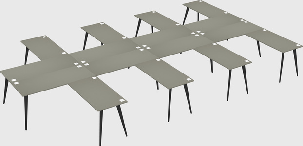 Shared l-shaped office desk system