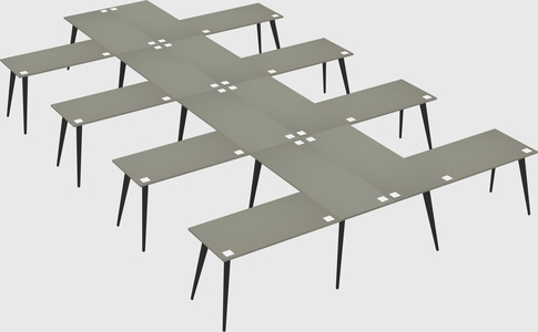 Shared l-shaped office desk system