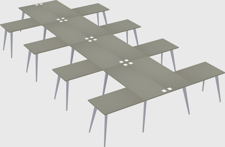 Shared l-shaped office desk system
