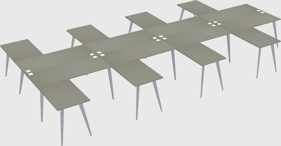 Shared l-shaped office desk system