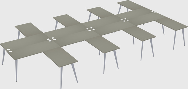 Shared l-shaped office desk system
