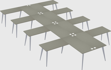 Shared l-shaped office desk system