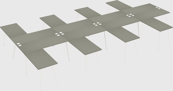 Shared l-shaped office desk system
