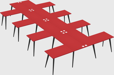 Shared l-shaped office desk system