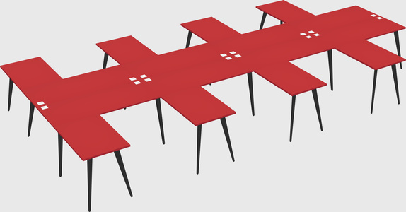 Shared l-shaped office desk system