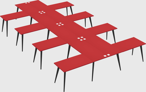 Shared l-shaped office desk system