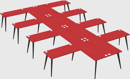 Shared l-shaped office desk system