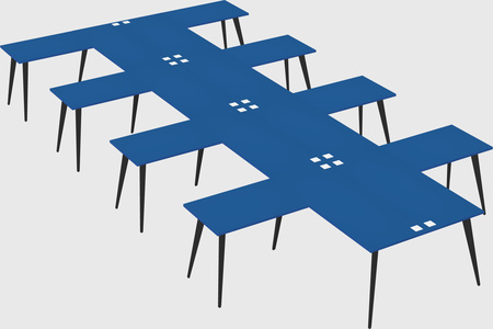 Shared l-shaped office desk system