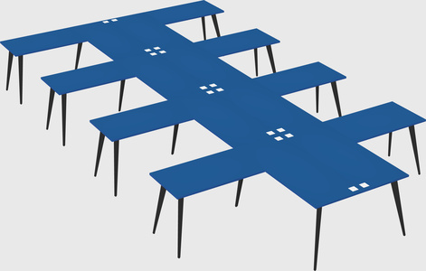 Shared l-shaped office desk system