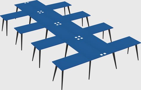 Shared l-shaped office desk system
