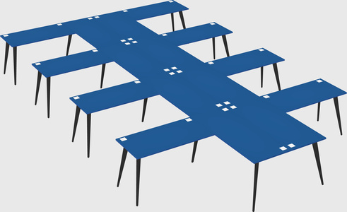 Shared l-shaped office desk system