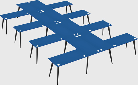 Shared l-shaped office desk system