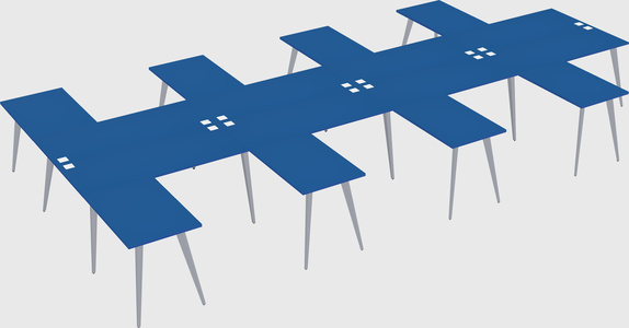Shared l-shaped office desk system