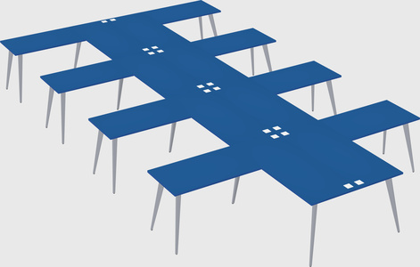 Shared l-shaped office desk system