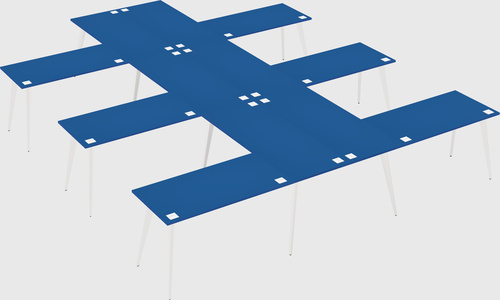 Shared l-shaped office desk system