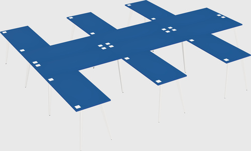 Shared l-shaped office desk system
