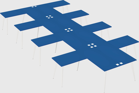 Shared l-shaped office desk system