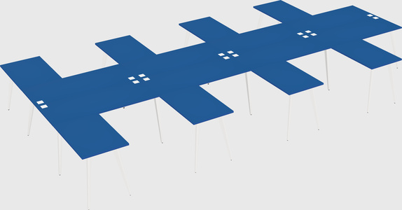 Shared l-shaped office desk system