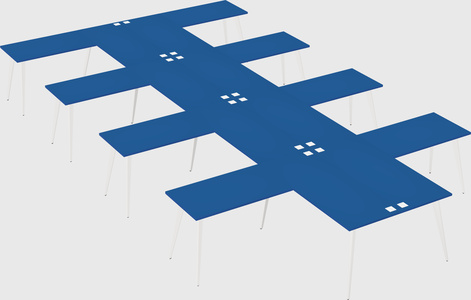 Shared l-shaped office desk system