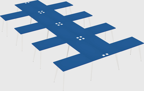 Shared l-shaped office desk system