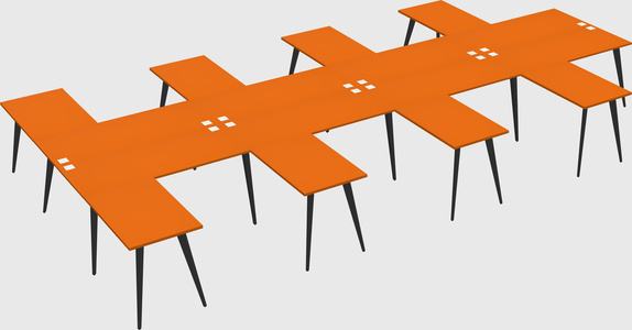 Shared l-shaped office desk system