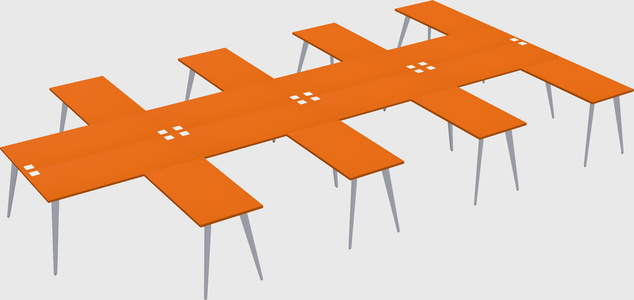 Shared l-shaped office desk system