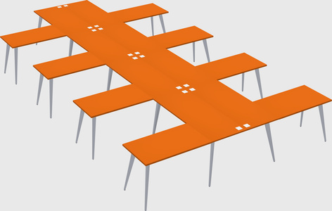 Shared l-shaped office desk system