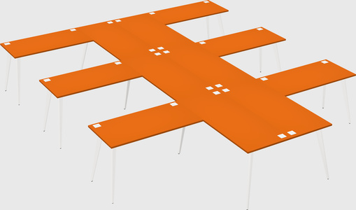 Shared l-shaped office desk system