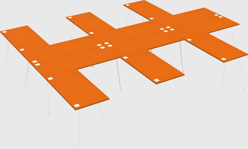 Shared l-shaped office desk system