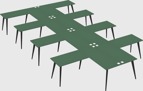 Shared l-shaped office desk system