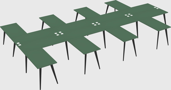 Shared l-shaped office desk system