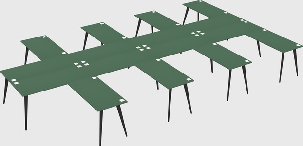 Shared l-shaped office desk system