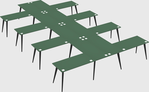 Shared l-shaped office desk system