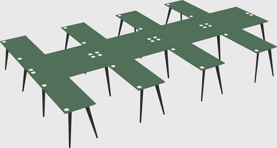Shared l-shaped office desk system