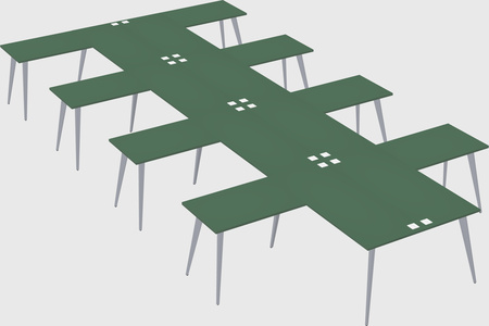Shared l-shaped office desk system