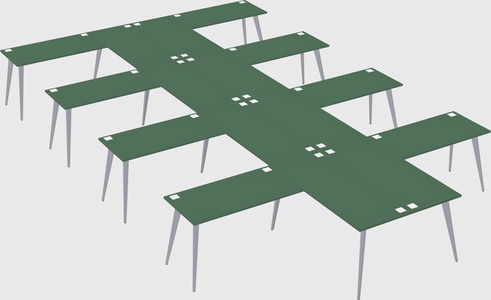 Shared l-shaped office desk system