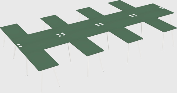 Shared l-shaped office desk system