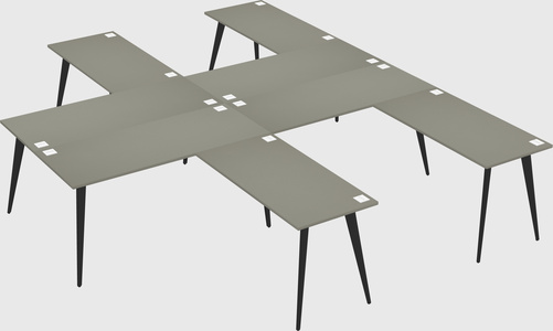Shared l-shaped office desk system