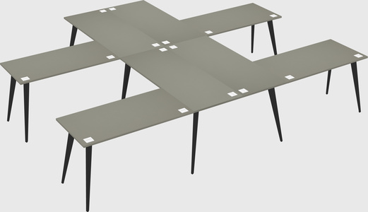 Shared l-shaped office desk system