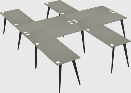 Shared l-shaped office desk system