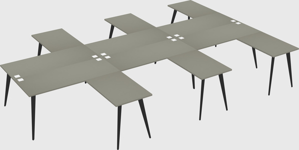 Shared l-shaped office desk system