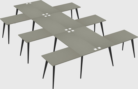Shared l-shaped office desk system