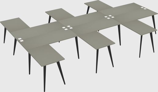 Shared l-shaped office desk system