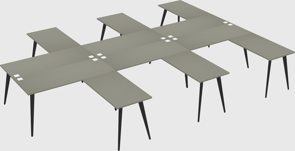 Shared l-shaped office desk system