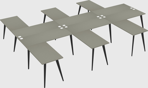 Shared l-shaped office desk system