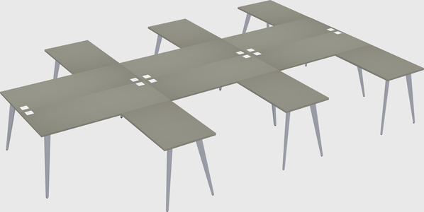 Shared l-shaped office desk system
