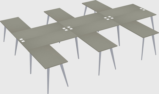 Shared l-shaped office desk system