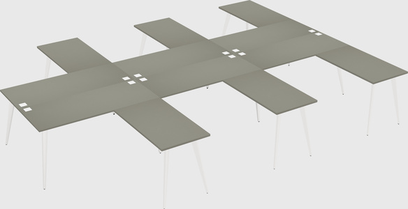 Shared l-shaped office desk system